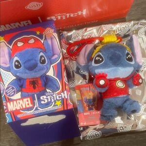 Disney Marvel Stitch Plush Keychain - Blue and Red
